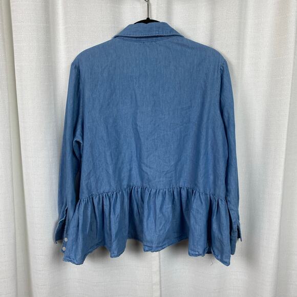 Tuckernuck Pomander Place Chambray Babydoll Top Sz.S - Picture 8 of 12